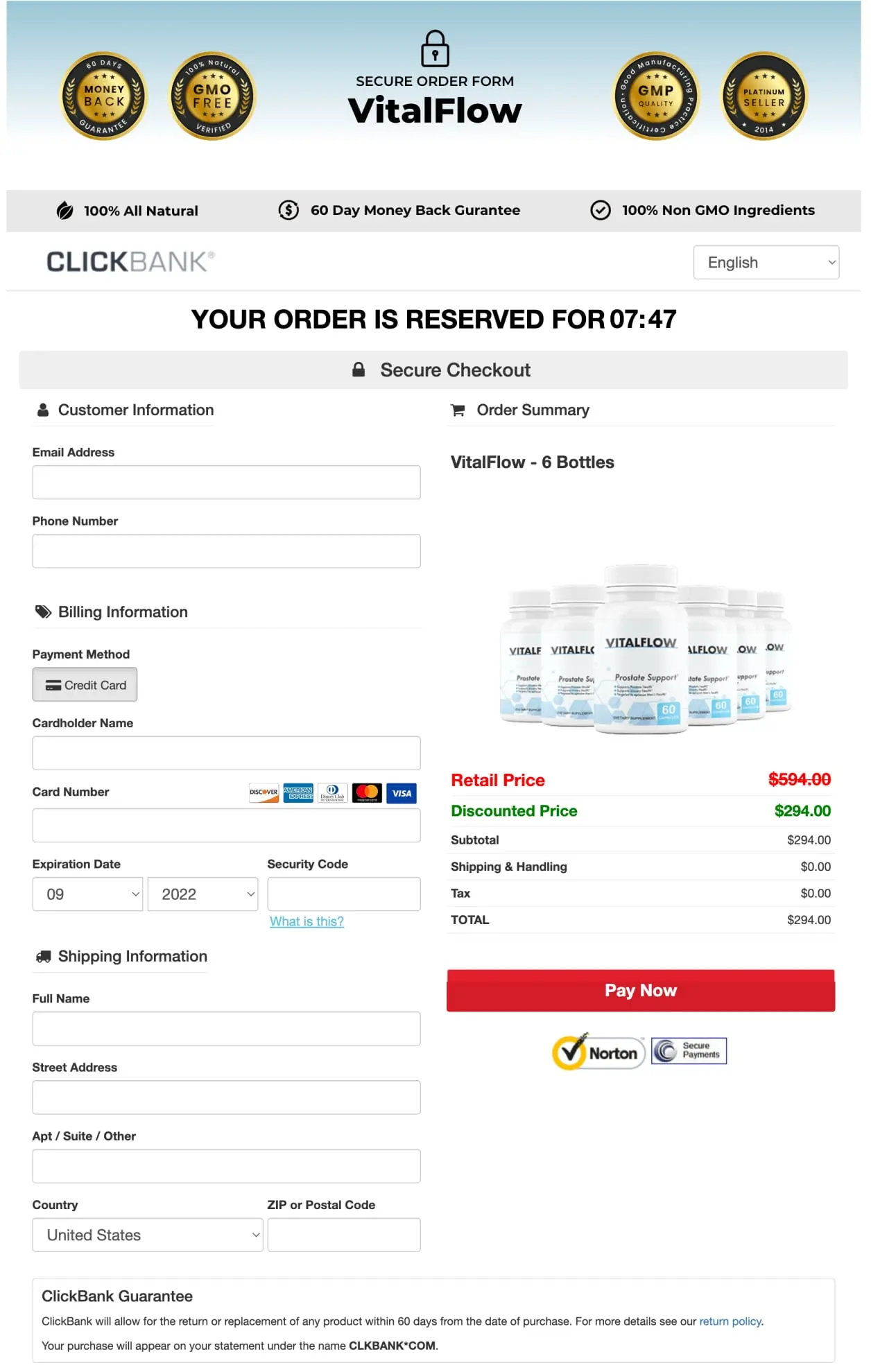 VitalFlow Order Form